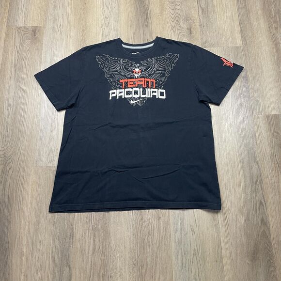 Team Pacquiao Shirt Mens 2XL Black Boxing Nike San Fran Graphic Tee Short Sleeve - Picture 1 of 11